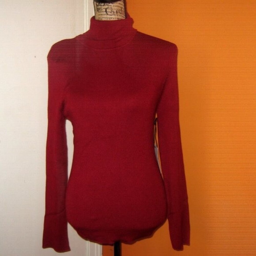 Active USA 1X Deep Burgundy Turtleneck NWT